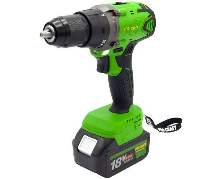 Шуруповерт акумуляторний PRO-CRAFT Industrial РА-18 BL Extra (метал. корпус редуктора) в кейсі 101801 фото