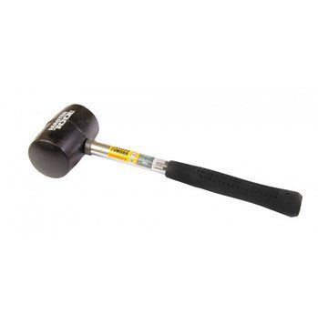 Киянка гумова 340гр/55мм, чорна гума з металевою рукояткою Master Tool 02-1301 фото