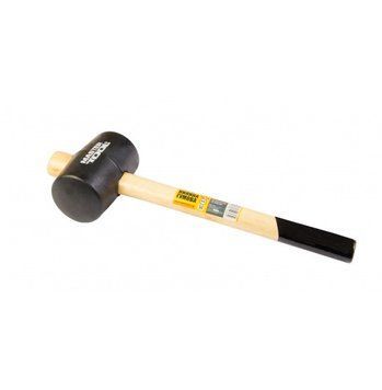 Киянка гумова 450гр/60мм, чорна гума з дерев'яною рукояткою Master Tool 02-0302 фото