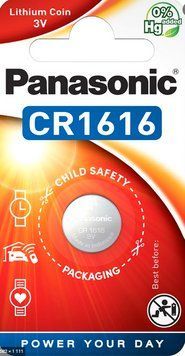 Батарейка Panasonic літієва CR-1616 блістер, 1 шт CR-1616EL/1B фото